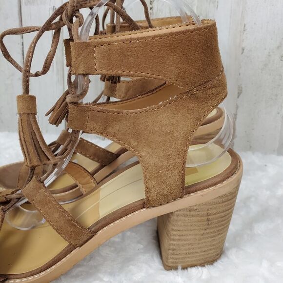 Dolce Vita Lace Block Heel Sandals Brown Size 8.5 - Picture 7 of 11